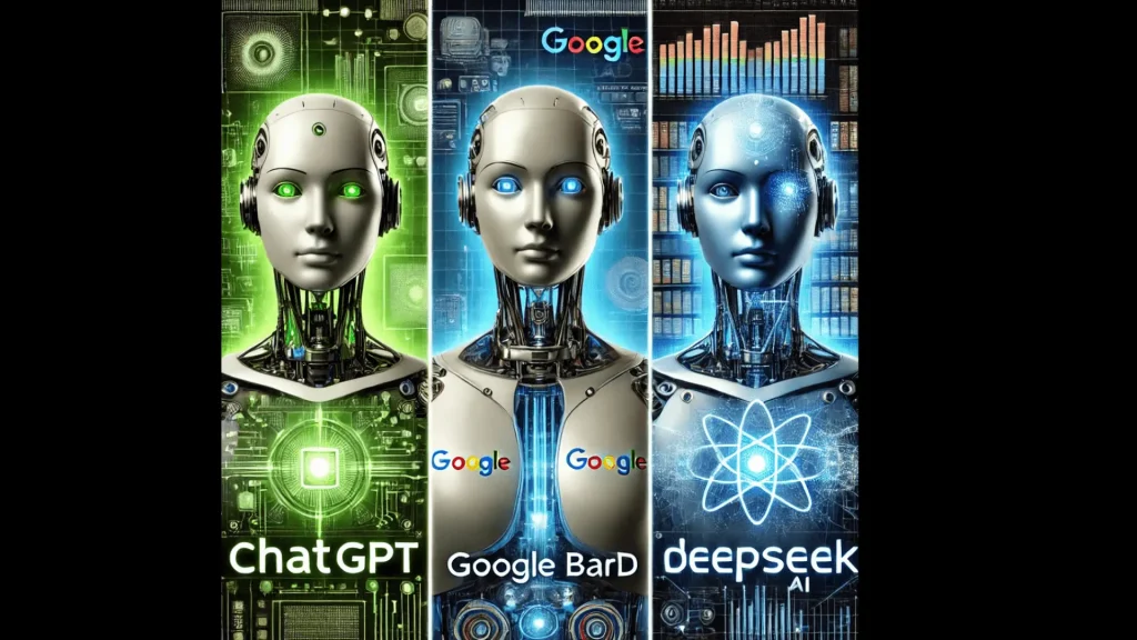 Chat GPT Google Bard and DeepSeek